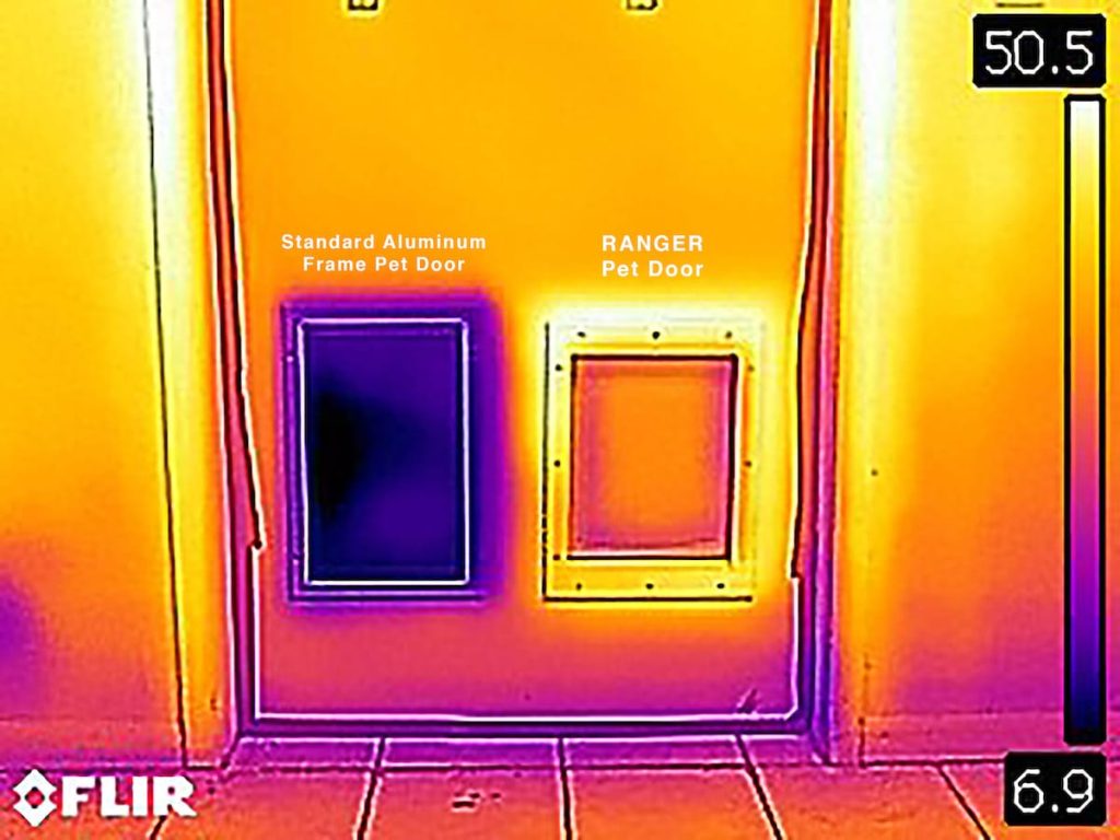 FLIR Image - Freedom Pet Pass vs Aluminum Pet Door