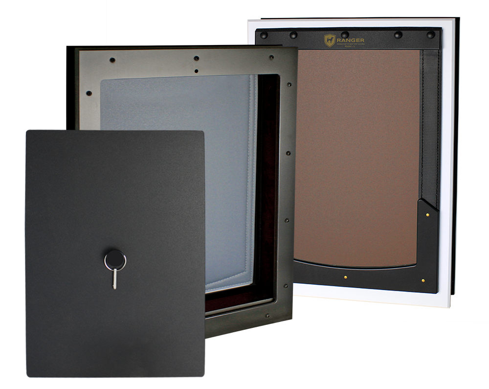 Two RANGER Pet Doors, shown side by side.